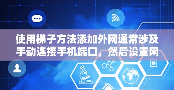 使用梯子方法添加外网通常涉及手动连接手机端口，然后设置网络参数。以下是一些步骤说明